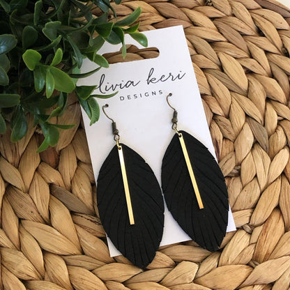 Ava Leather Feather Earring