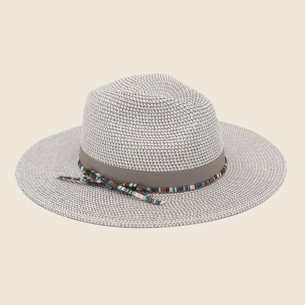 Summer Straw Fedora Hat