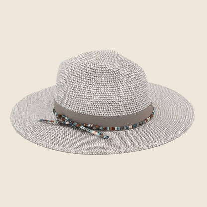 Summer Straw Fedora Hat
