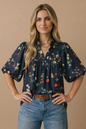 Floral Empire Waist Woven Top
