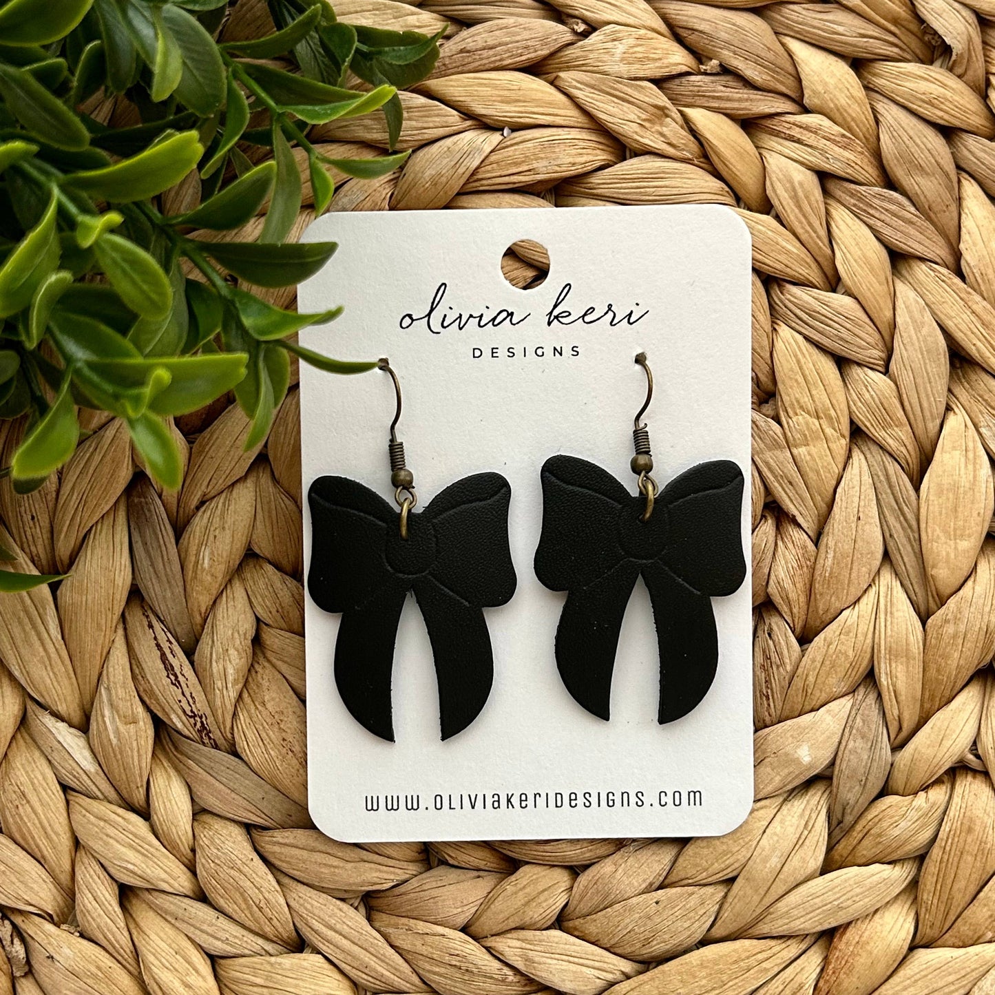 Bow Earrings - Black