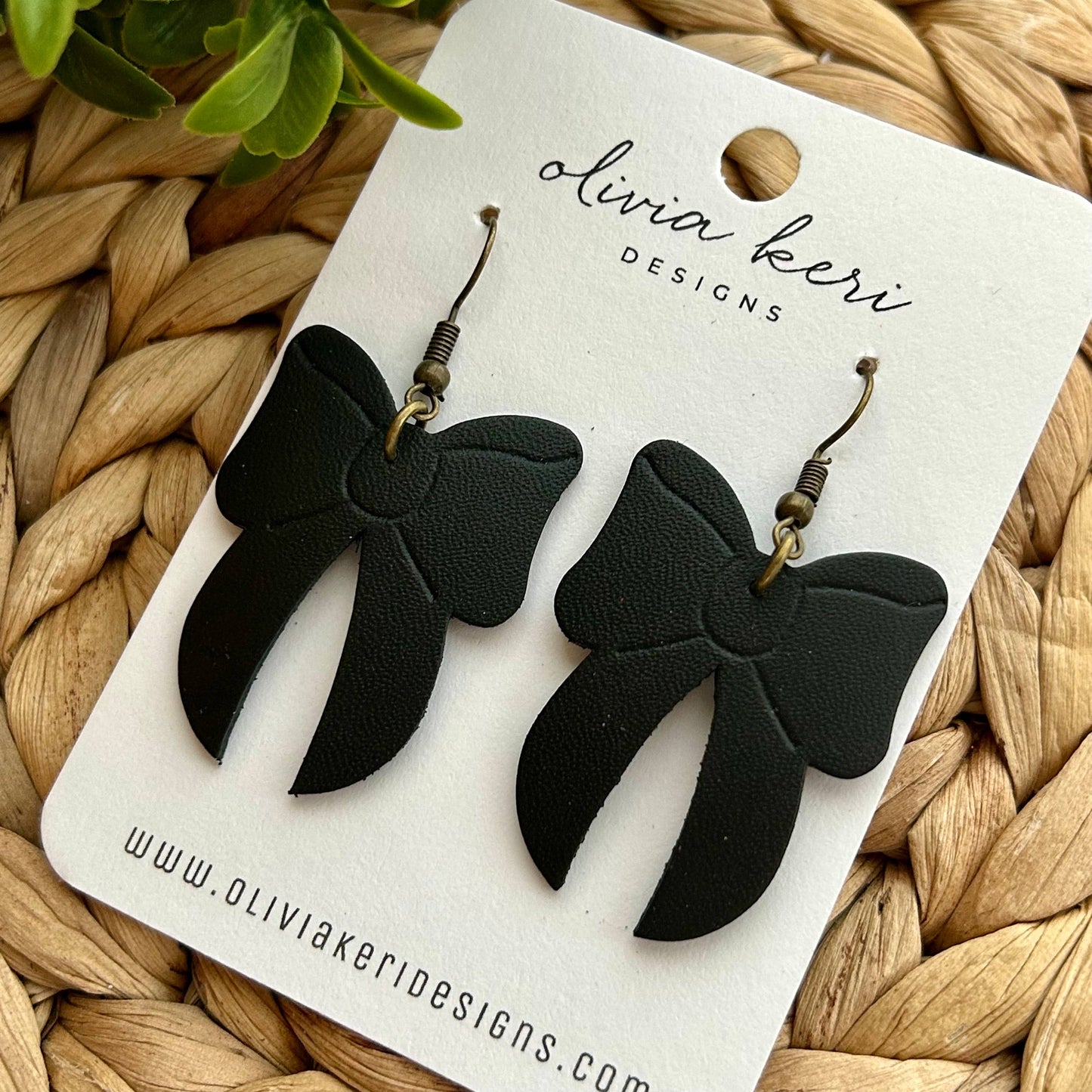 Bow Earrings - Black