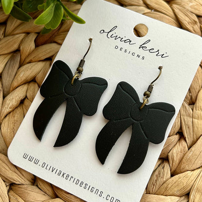Bow Earrings - Black
