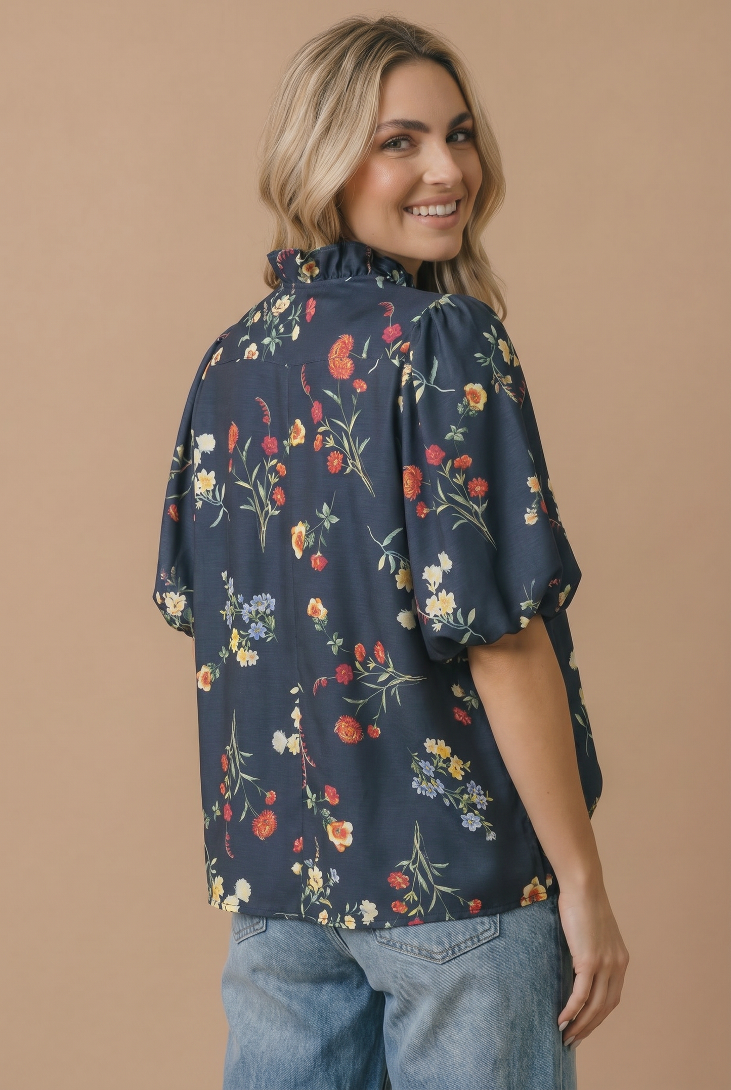 Floral Empire Waist Woven Top