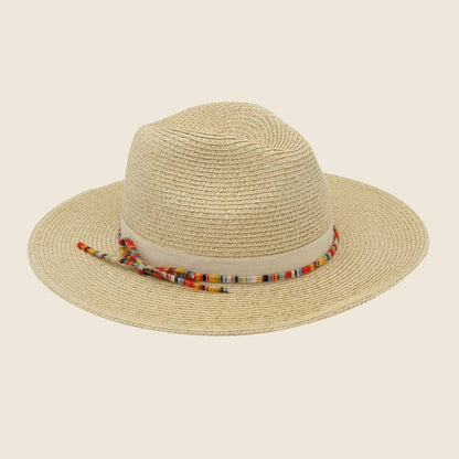 Summer Straw Fedora Hat