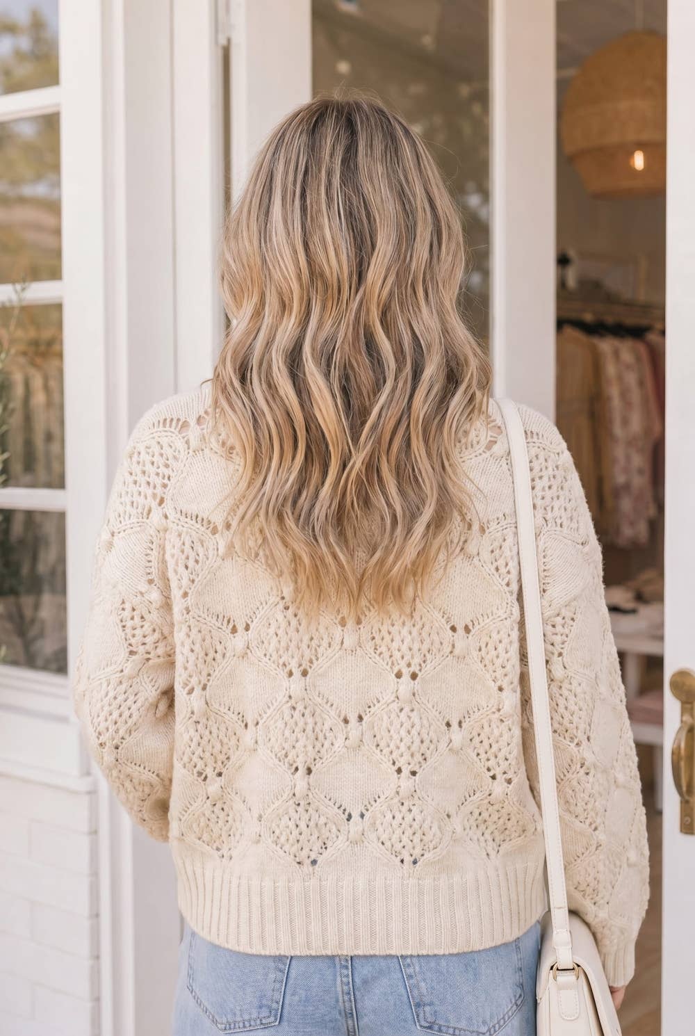 Diamond Knit Chunky Pullover Sweater