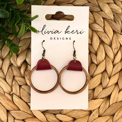 Wood Hoop Earrings