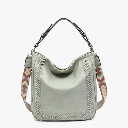 Aris Small Whipstitch Purse with Guitar Strap