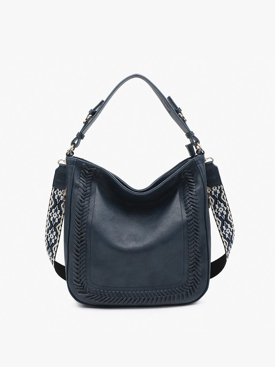 Aris Small Whipstitch Purse with Guitar Strap