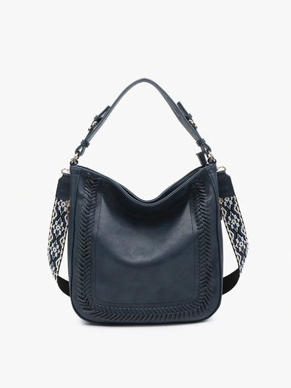 Aris Small Whipstitch Purse with Guitar Strap