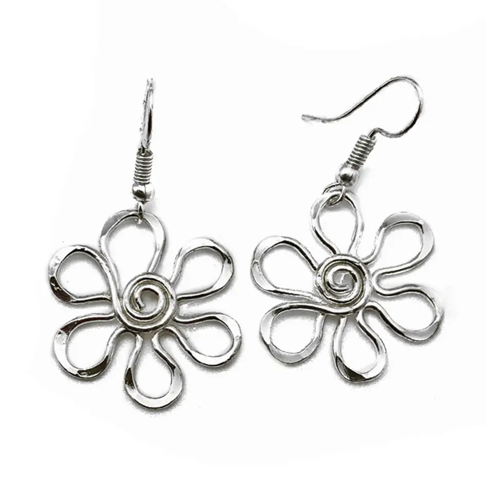 Silver Plated Flower Earrings