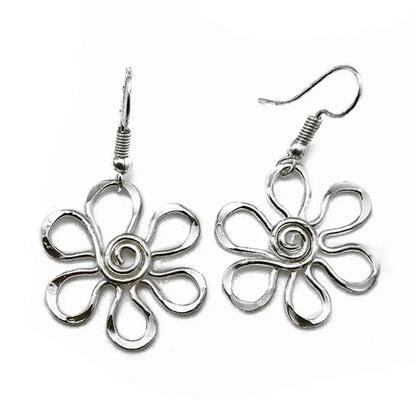 Silver Plated Flower Earrings