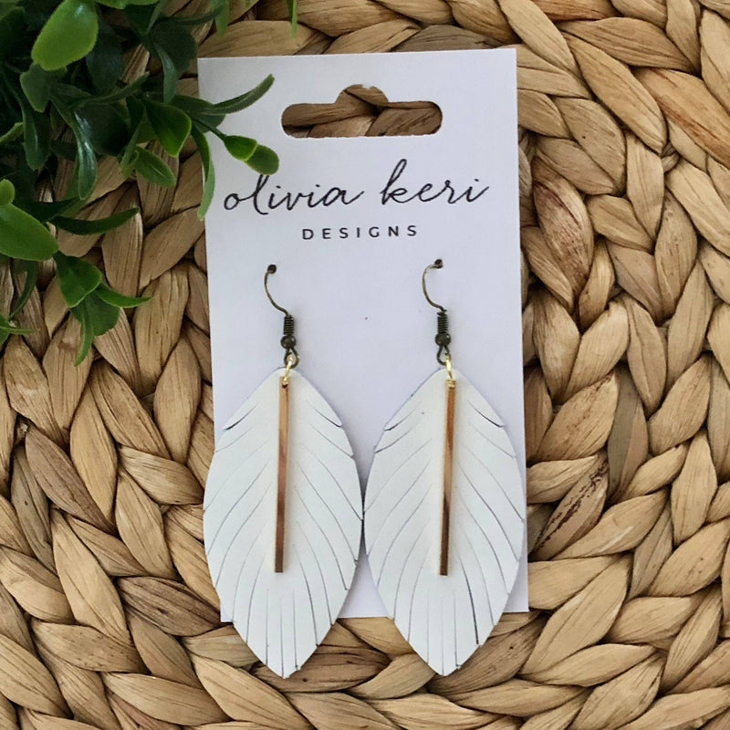 Ava Leather Feather Earring