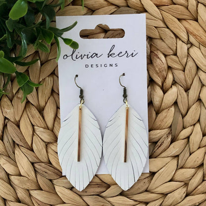 Ava Leather Feather Earring