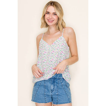 V-Neck Floral Printed Cami