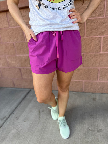 Athleisure Shorts with Drawstrings