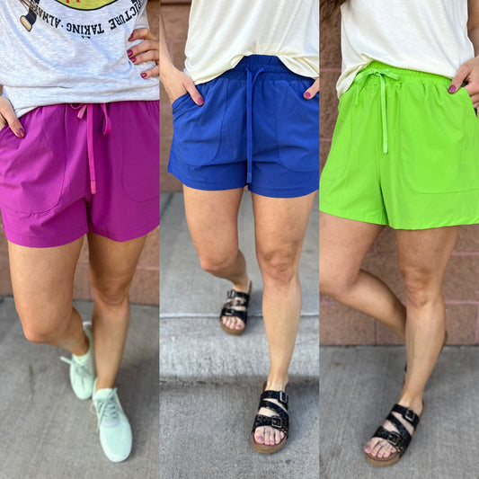 Athleisure Shorts with Drawstrings