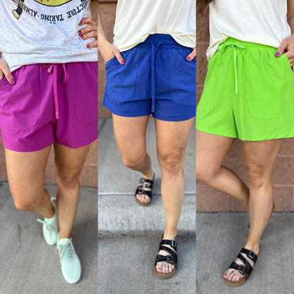 Athleisure Shorts with Drawstrings