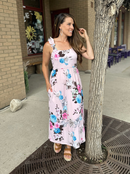 Floral Sleeveless Midi Dress