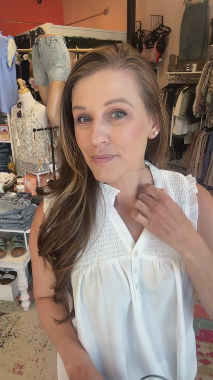 Smocked Ruffle Tank