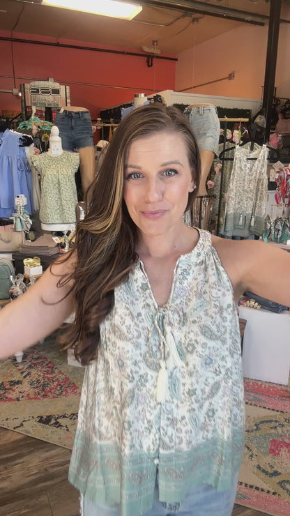 Sage Paisley Tank