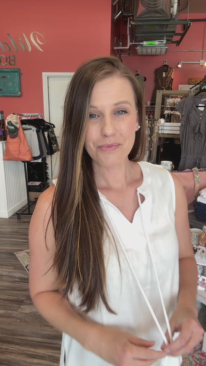 V-Neck Tank With Tie Detail