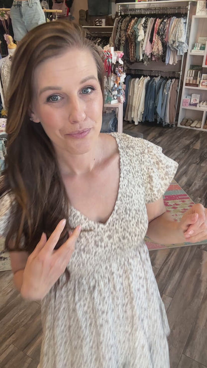 Taupe Floral Babydoll Dress