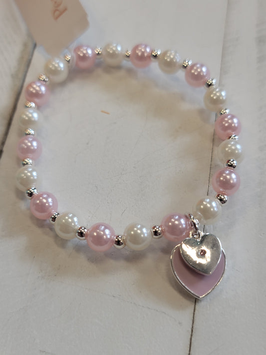 Girls Love Pink Heart Bracelet