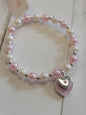 Girls Love Pink Heart Bracelet