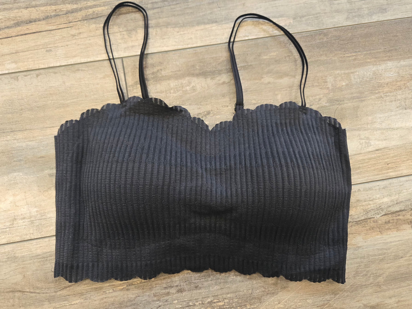 Black Laser Cut Mesh Bralette