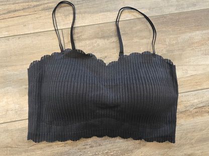 Black Laser Cut Mesh Bralette