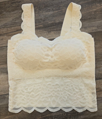 Cream Scallop Edge Bralette/Cami
