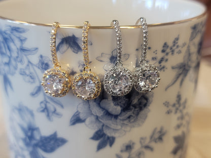 Rhinestone Fishhook Drop Earring