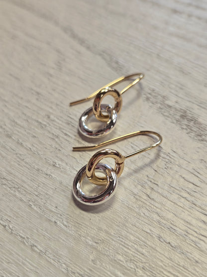 Gold & Silver Metal Link Earrings