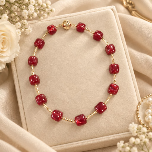 Maroon Beaded Necklace