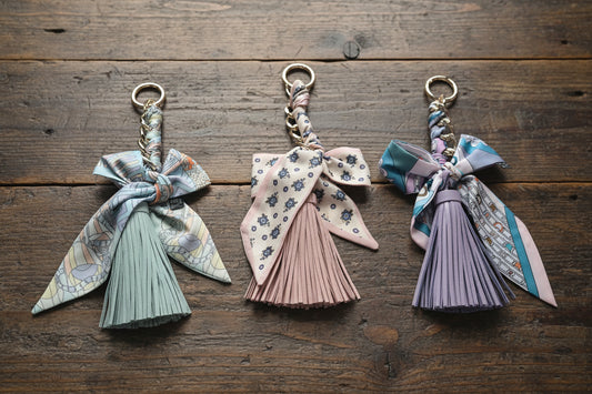 Braided Scarf and Tassell Bag Charm