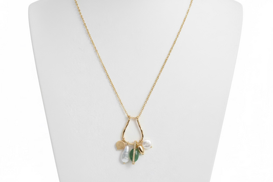 Pearl Charms and Bead Necklace