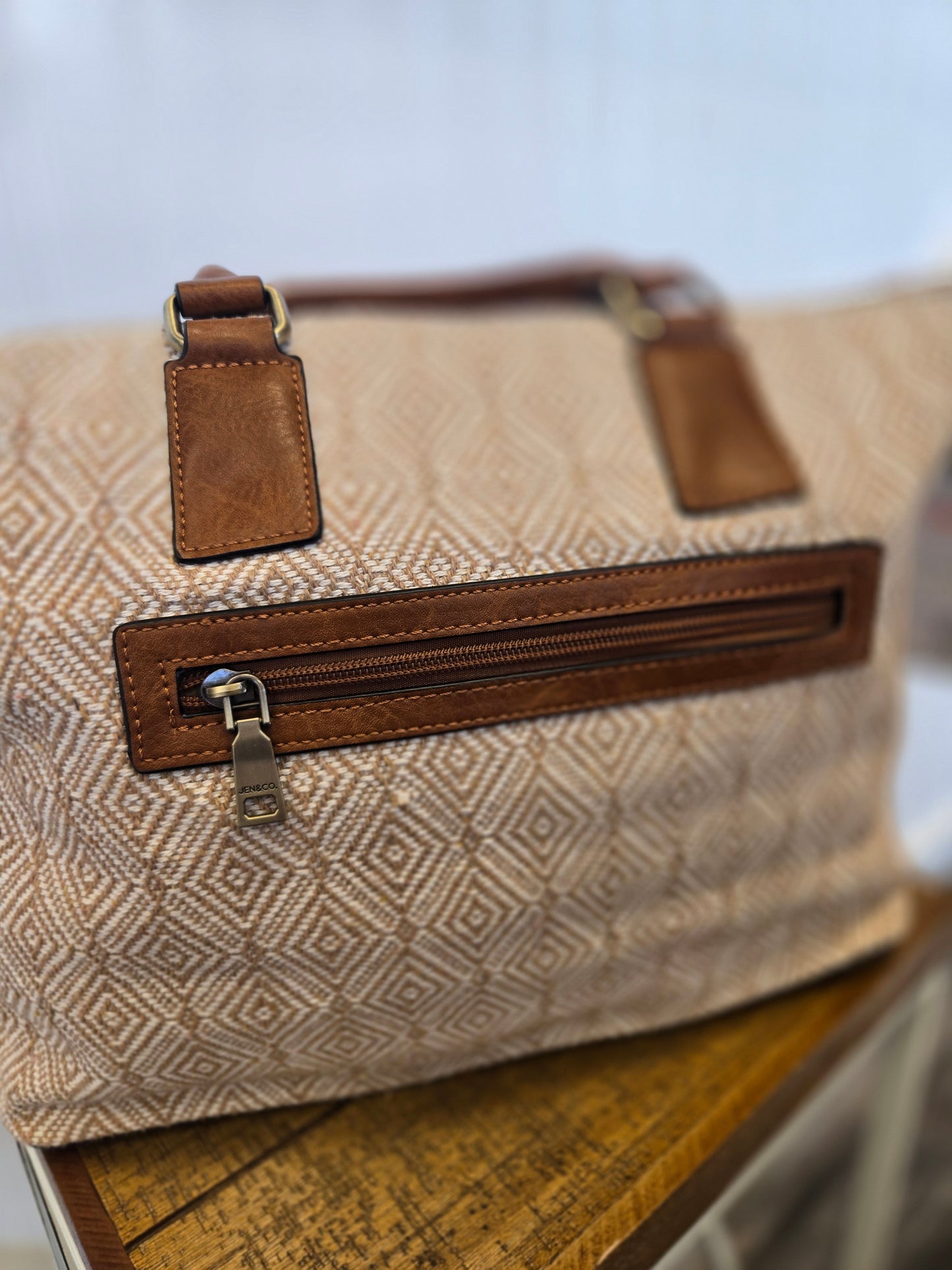 JoJo Two Tone Satchel - Mint/Taupe