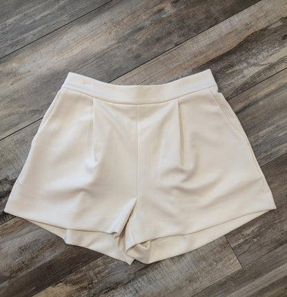 Ivory Pleated Shorts