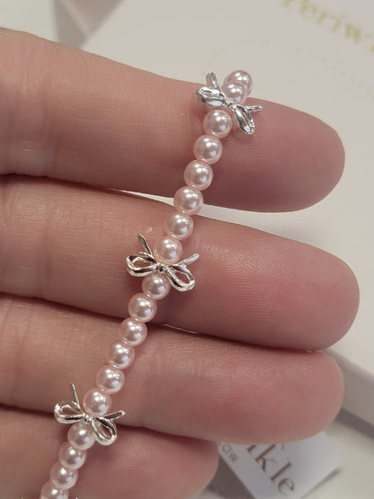 Pearl with Bow Bracelet- Girls