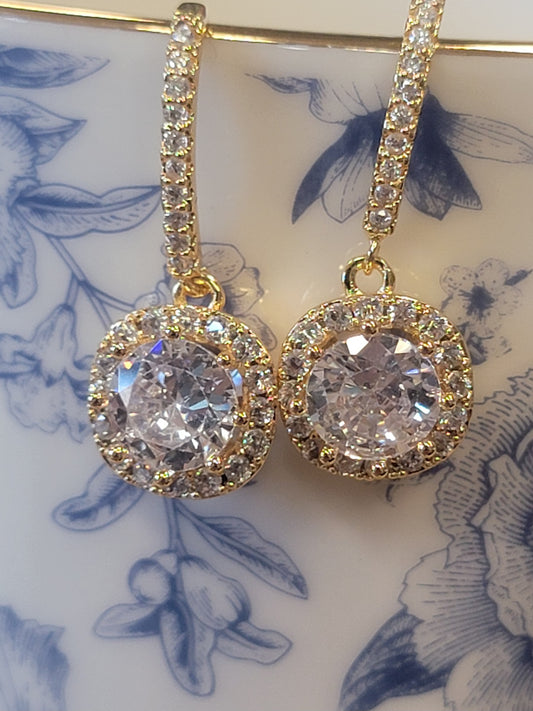 Rhinestone Fishhook Drop Earring