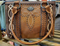 Brown Embroidered Western Purse
