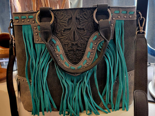 Black Western Tooled Purse