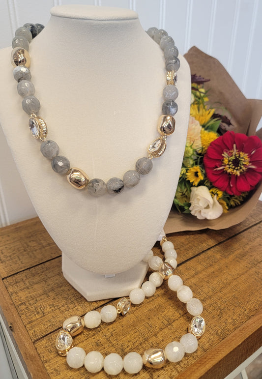 Stone Accented Rhinestone Necklace