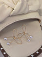 Gold Rope Pearl Bow Earrings