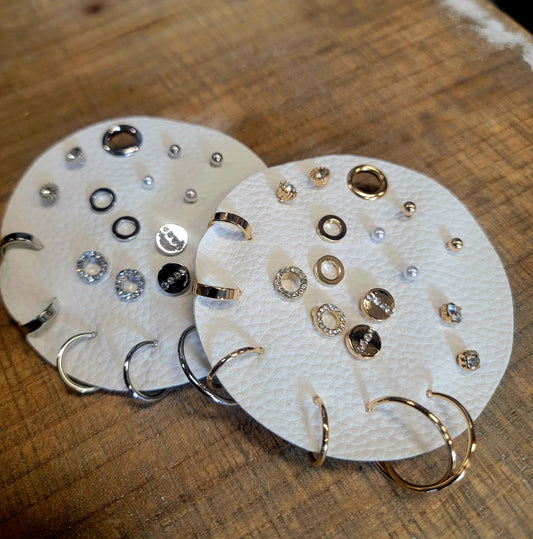 Set of 10 Geometric Stud and Hoop Set Earring