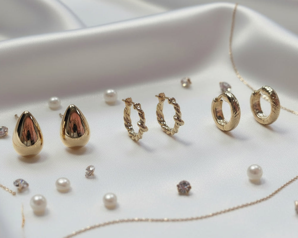 Set of 3 Gold Huggy Hoops