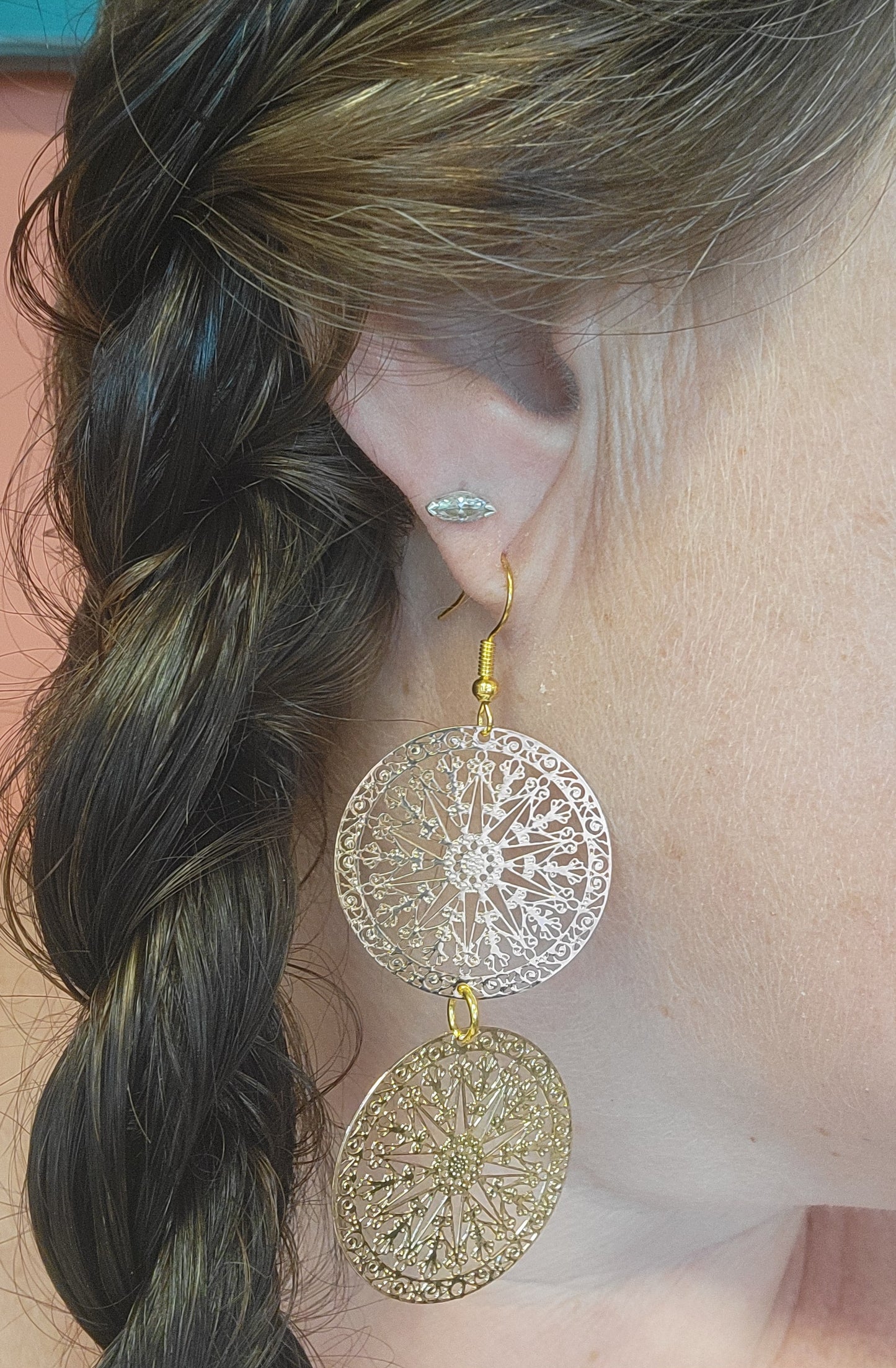 Matte Gold Dangle Earrings