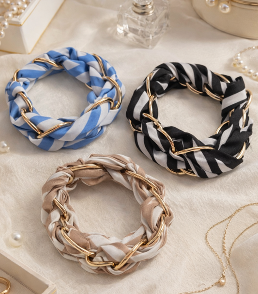 Threaded Gold Chain Tie Bracelet