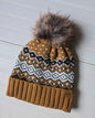 Snowflake + Heart Knit Pom Beanie